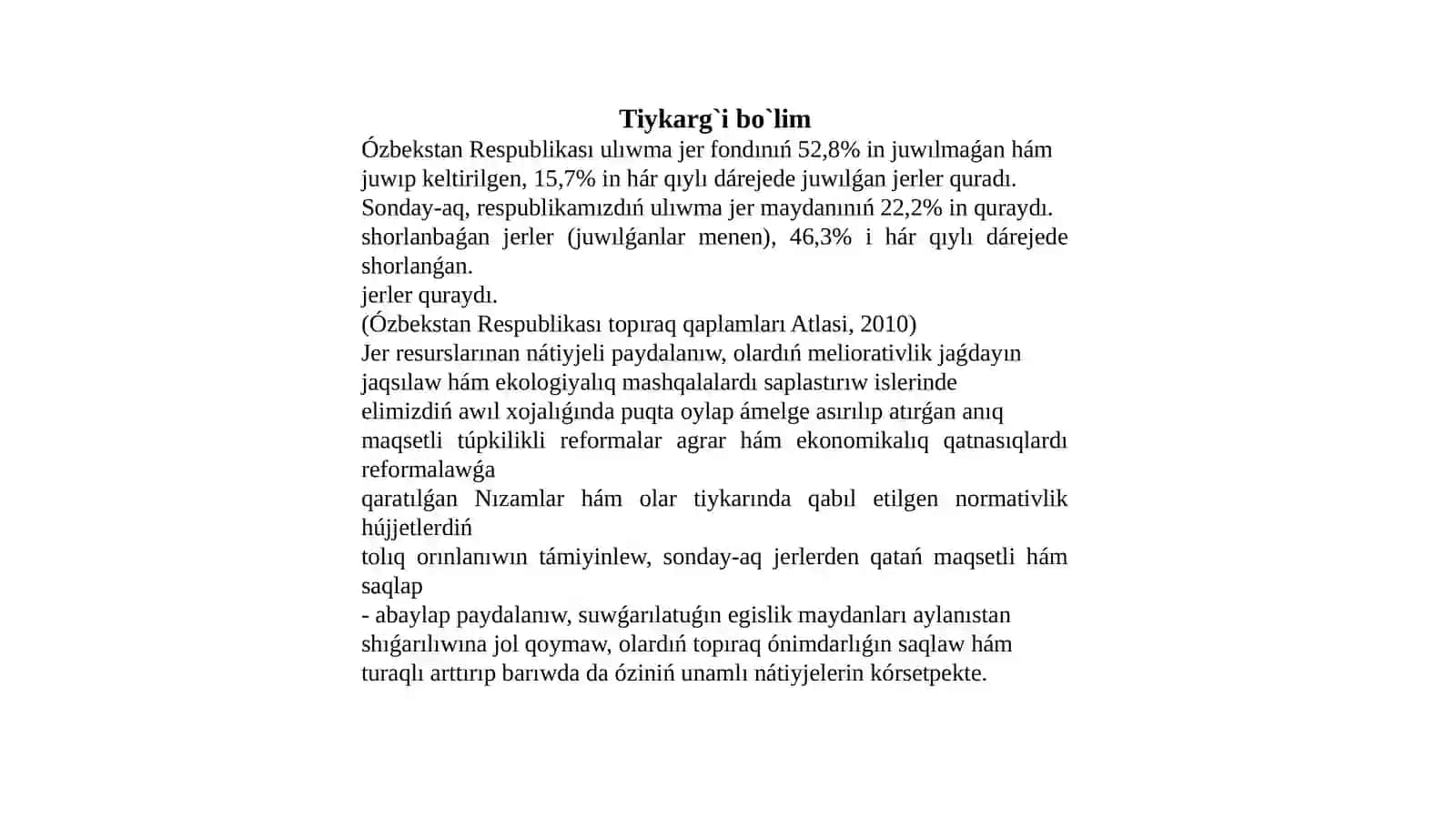 Antropogen faktorlar tásirinde topıraq degradaciyası procesleri 3
