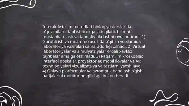 Biologiya darslarida noan’anaviy usularni qo‘llash metodologiyasi 3