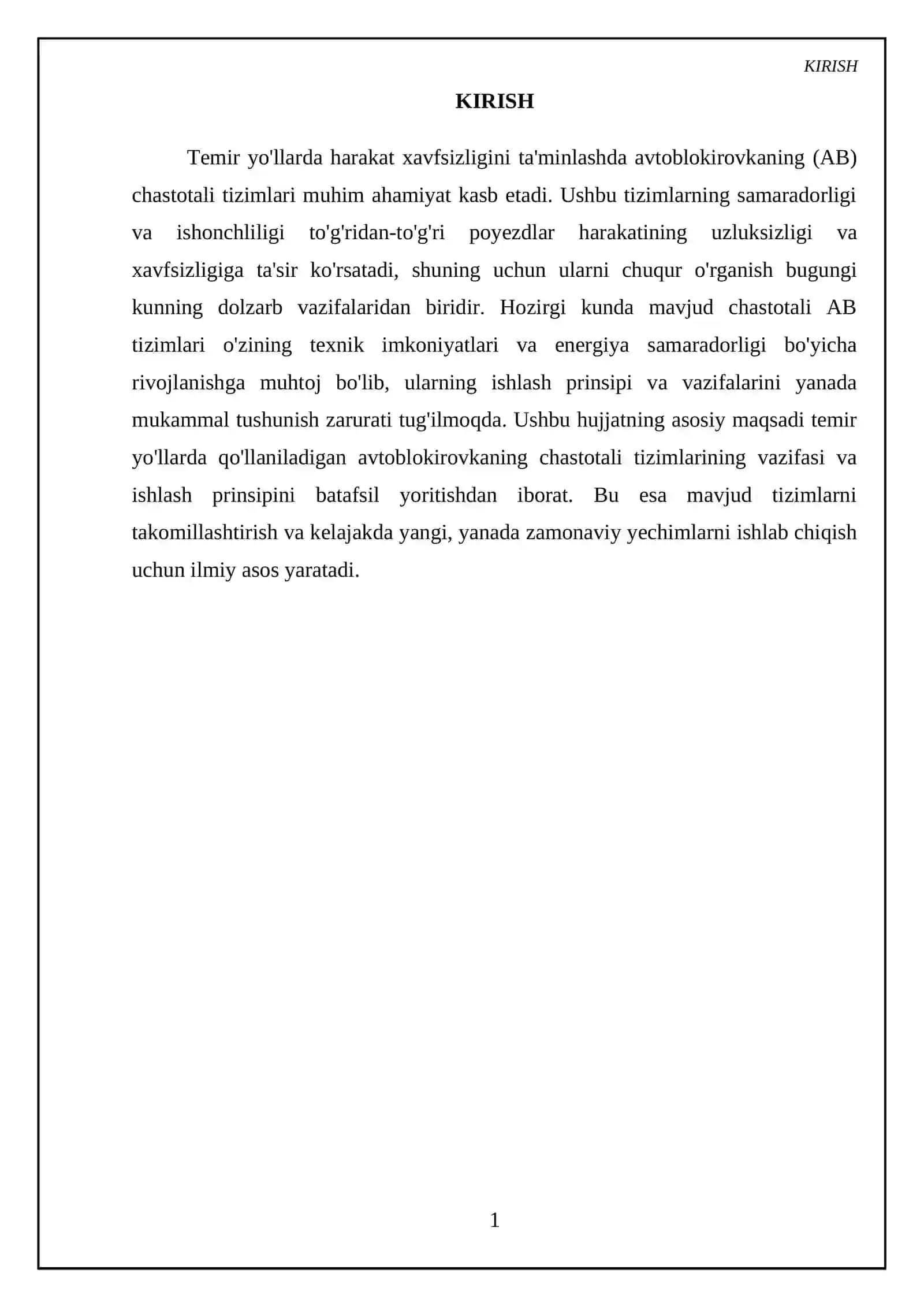 Avtoblokirovkaning chastotali tizimlari.Vazifasi va ishlash prinsipi temir yo'lda 3