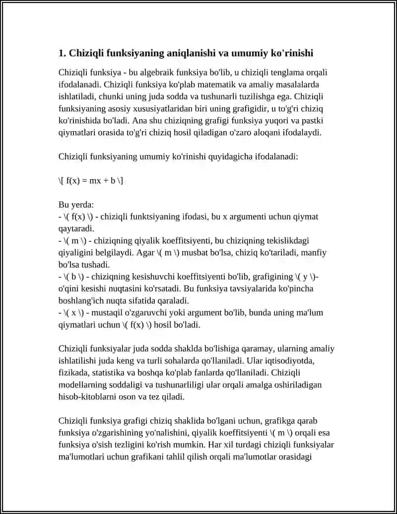 CHIZIQLI VA CHIZIQSIZ FUNKSYALAR 3