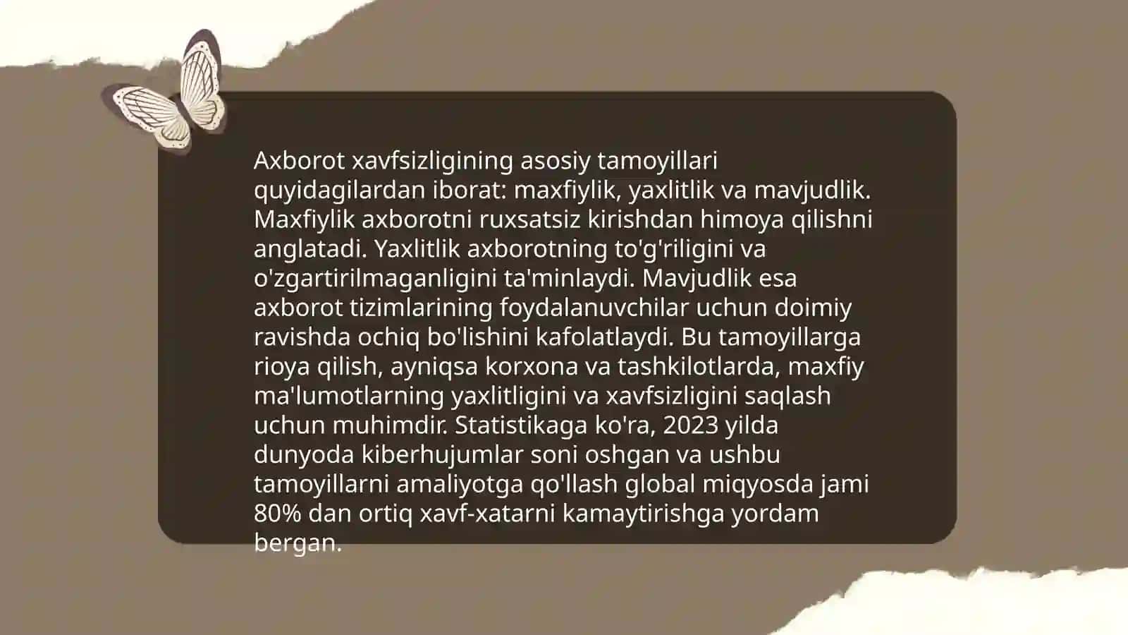 Axborot xavfsizligini ta'minlashning o'ziga xos xususiyatlari 3