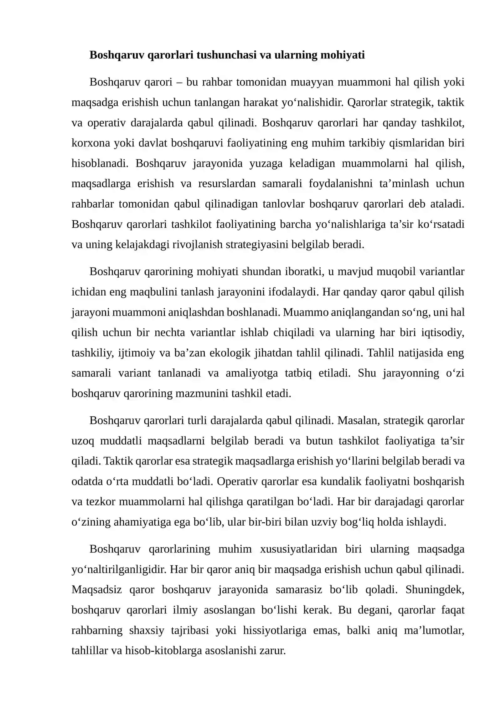 BOSHQARUV QARORLARINING IQTISODIY VA EKOLOGIK BOSHQARUVGA TA’SIRI 3