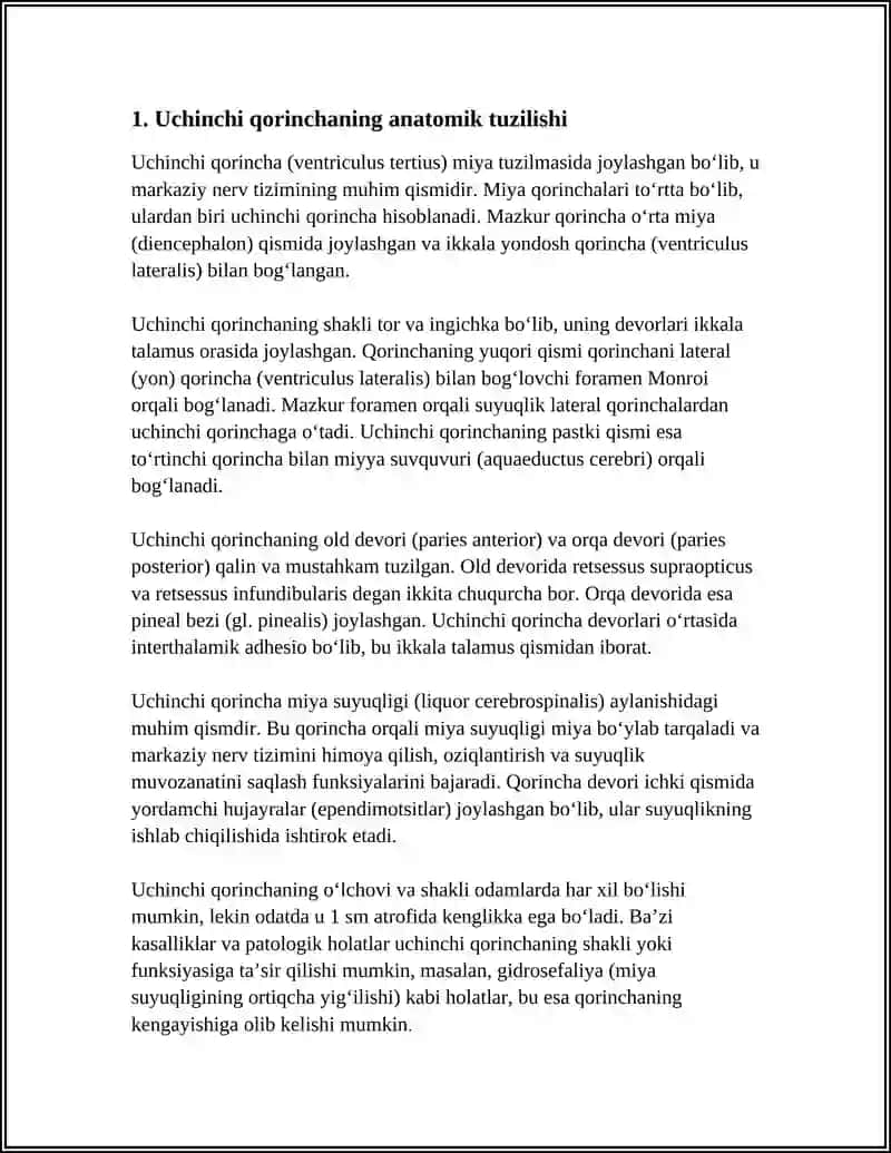 Uchinchi qorinchaning anatomik tuzilishi 3