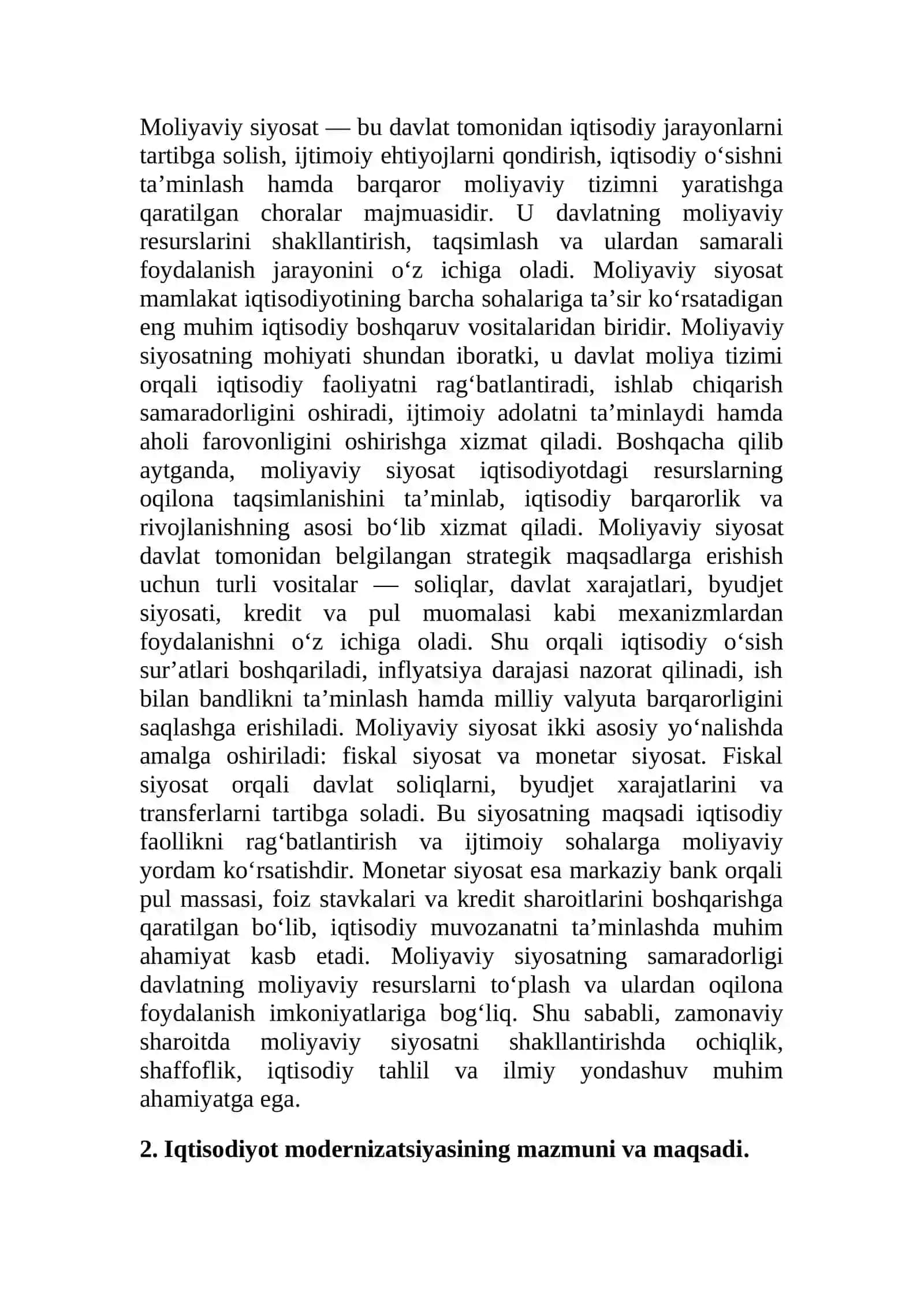 Moliyaviy Siyosatning Iqtisodiyotini Modernizatsiyalash 3
