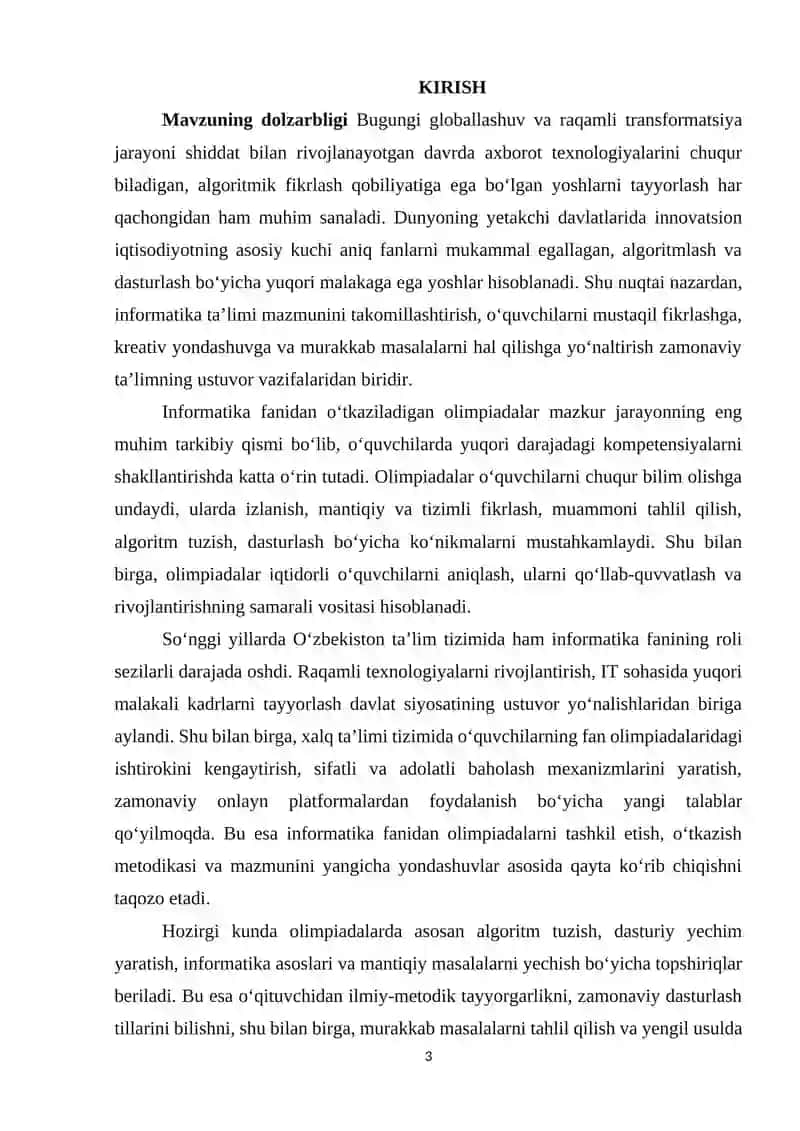 Informatika va axborot texnalogiyalari fanidan olimpiyadalar o'tkazish 3