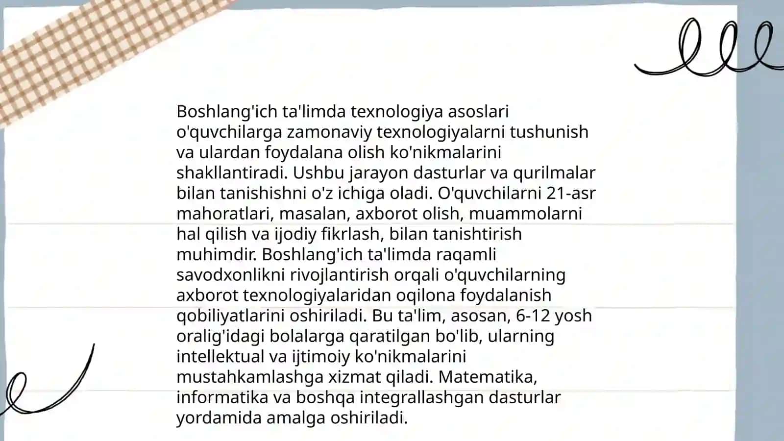 Boshlang'ich sinflarda texnologiya ta'limining mazmuni 3