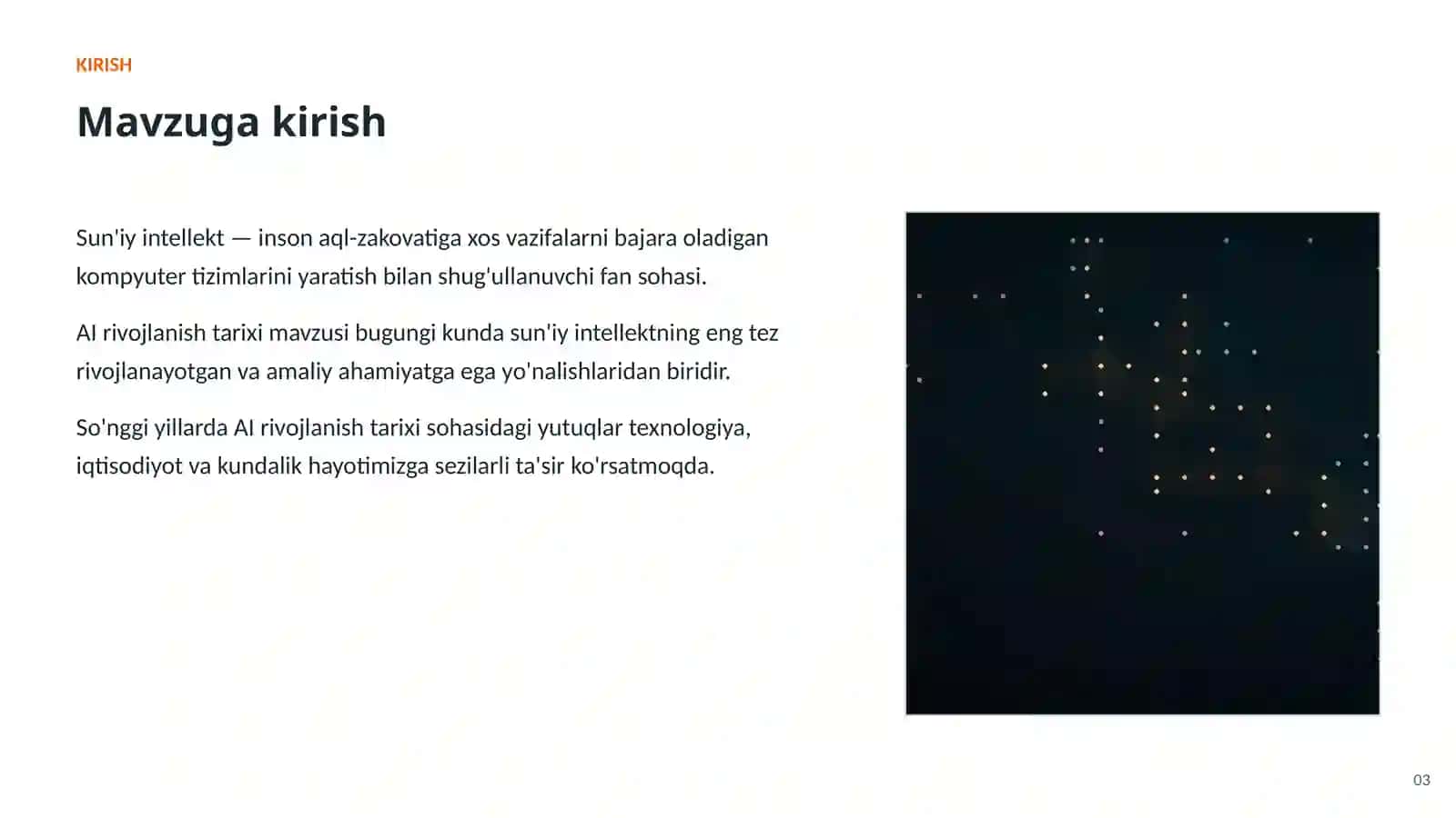 SUN'IY INTELLEKT • SUN'IY INTELLEKT ASOSLARI 3