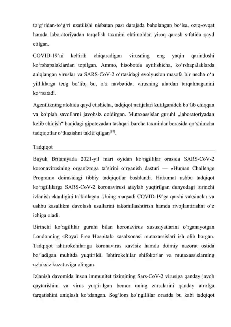 COVID-19 VIRUSI, UNING O’CHOQLARI VA YUQUSH OMILLARI 3