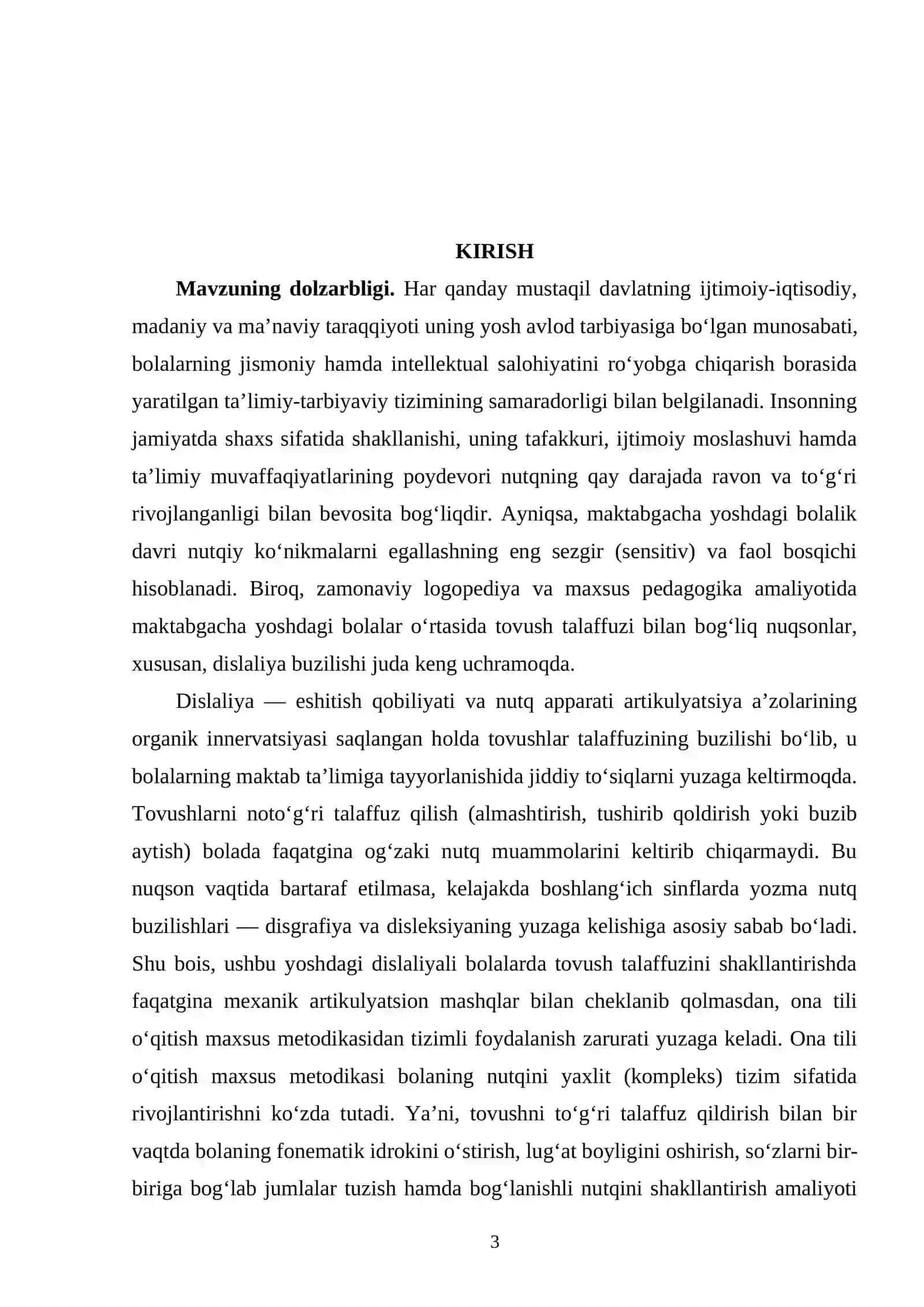 Maktabgacha yoshdagi dislaliyali bolalarda tovush talaffuzini shakllantirishda onatili oʻqitish maxsus metodikasidan foydalanish 3