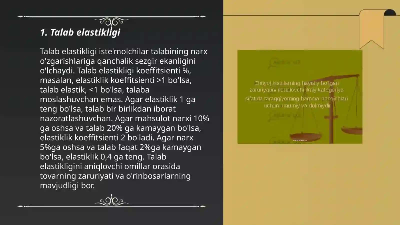 Talab va taklif elastikligi 3