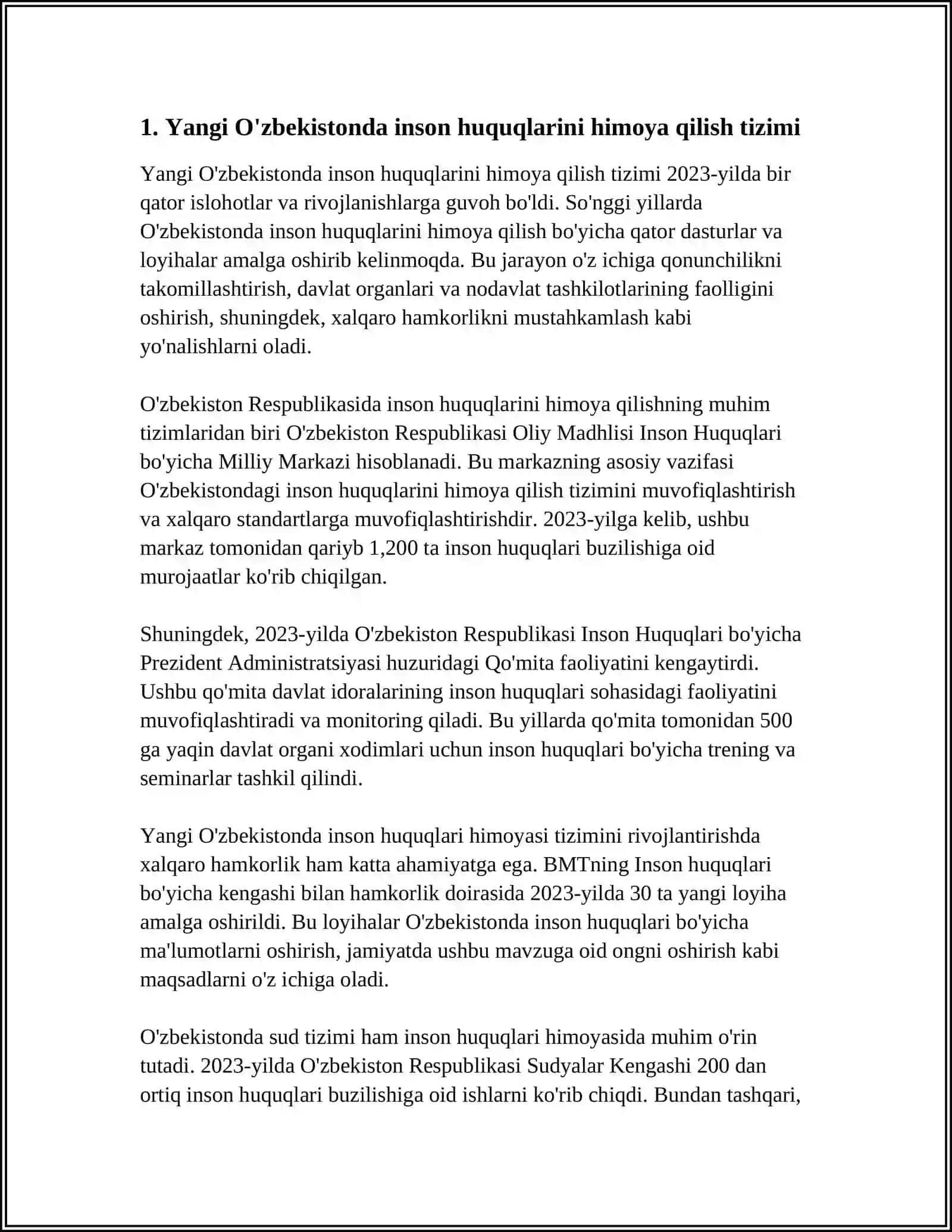 YANGI O'ZBEKISTONDA INSON HAQ-HUQUQLARI VA ERKINLIKLARI KAFOLATINING YARATILISHI 3