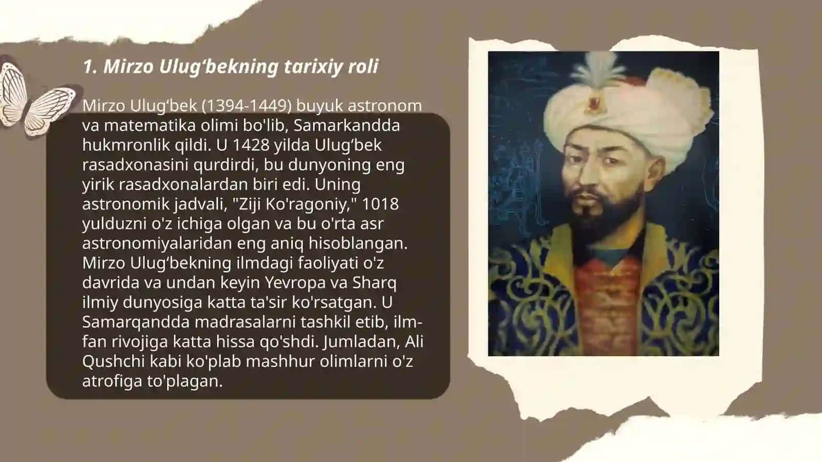 Mirzo Ulugʻbekning tarixiy roli 3