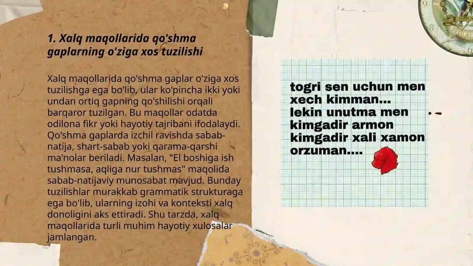 Xalq maqollarida mutanosib tarkibli qo'shma gaplar 3