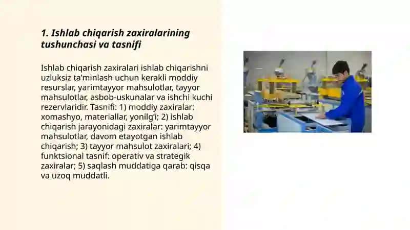 Ishlab chiqarish zaxiralarining hisobi 3