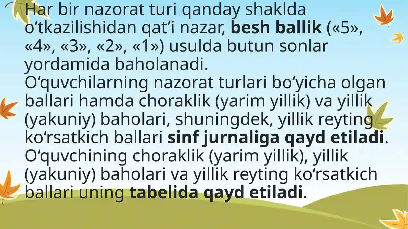 O’QUVCHILAR BILIMINI O’ZLASHTIRISH SAMARADORLIGINI ANIQLASH METODI 3