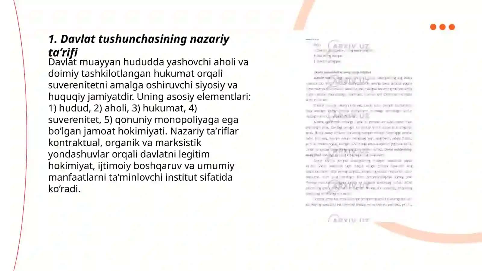 Davlat tushunchasi, belgilari va davlat funksiyalari 3