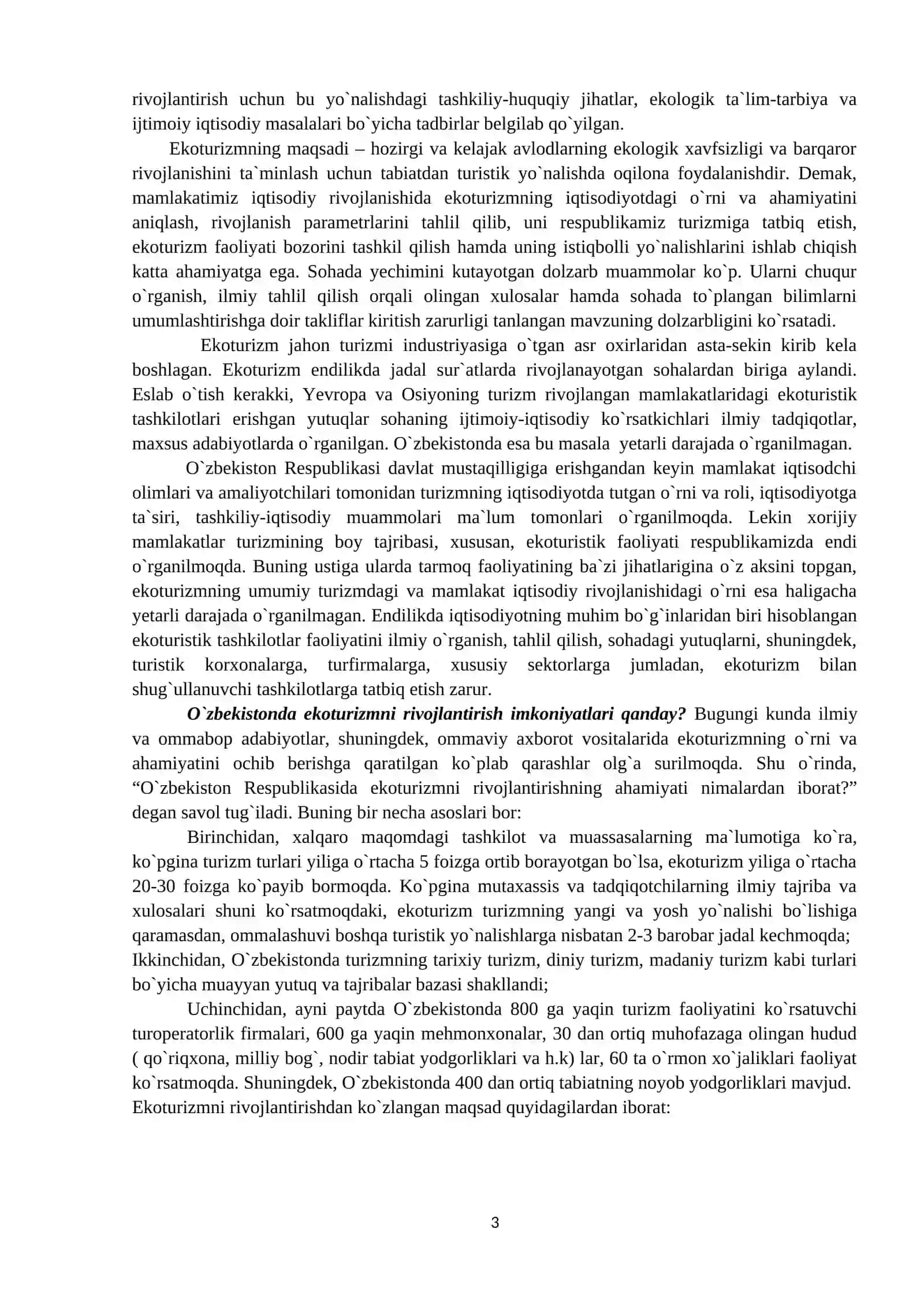 YURTIMIZDA EKOTURIZMNI TASHKIL QILISH VA 3