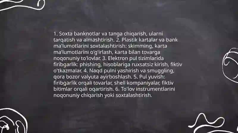 To'lov vositalarining noqonuniy aylanishi 3