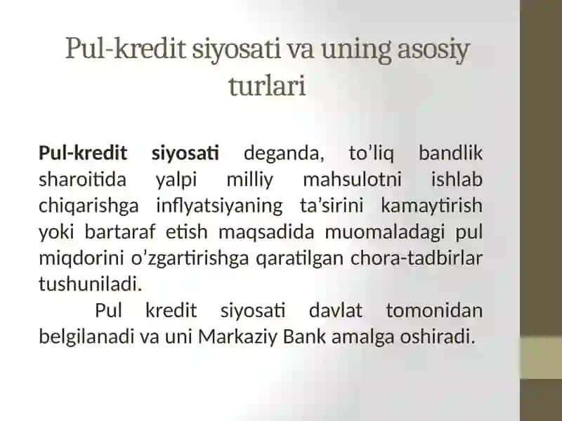 PUL-KREDIT SEKTORINING IQTISODIY TAHLILI 3