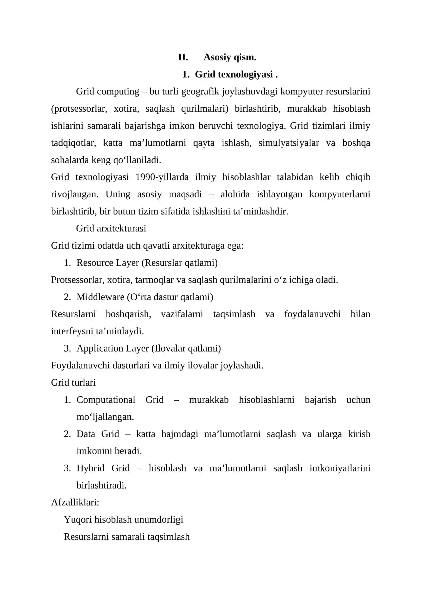 Grid – texnologiyasi va metahisoblash, unumdorlikni baholash (MIPS, FLOPS), LINPACK test. 3