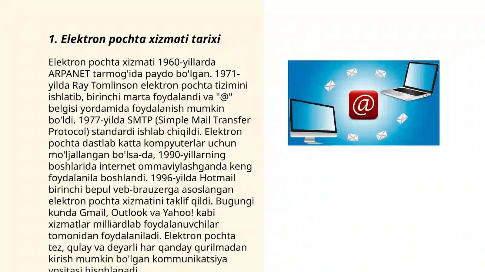 Elektron pochta xizmati (E-mail) 3