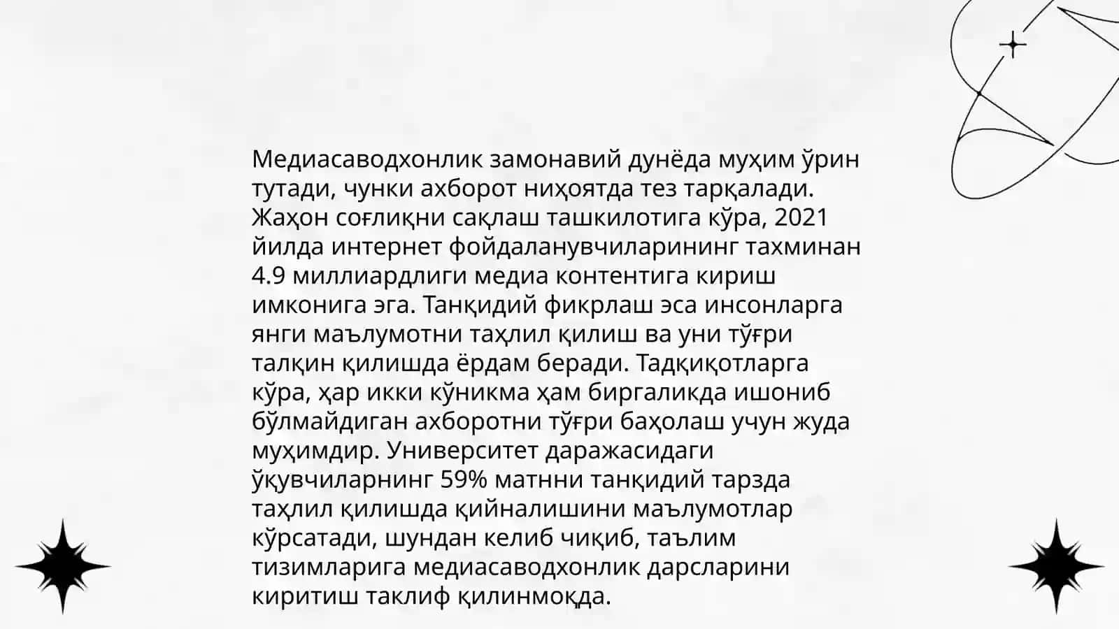 Медиасаводхонлик ва танқидий фикрлаш 3