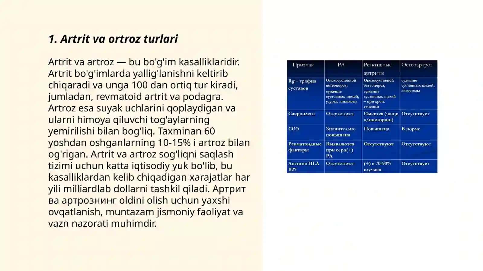 Artrit va ortrozlar 3