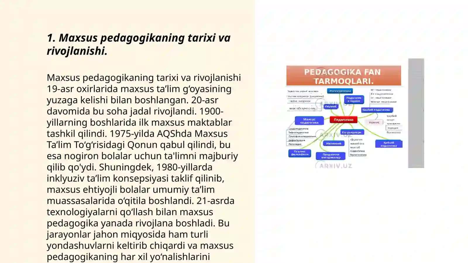 Maxsus pedagogika fanining predmeti, ob'yekti, boshqa fanlar bilan aloqasi fanining umumiy asoslari 3