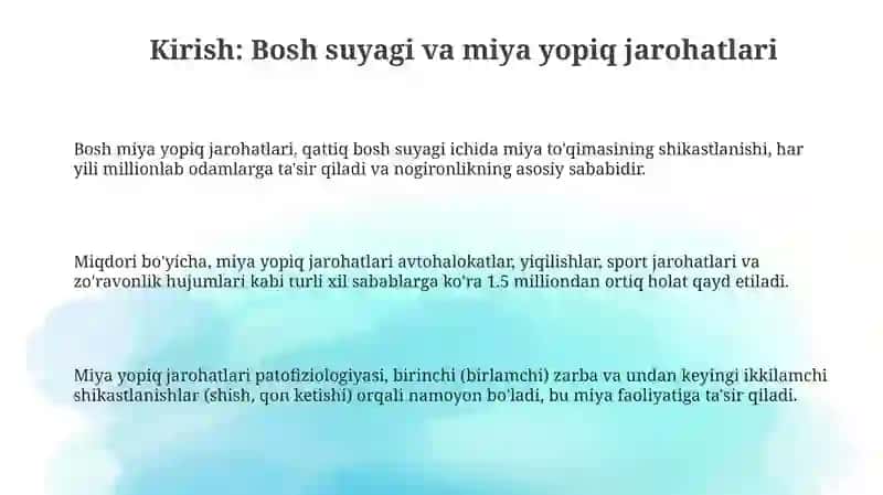 Kalla qutisi va bosh miyya yopiq shikastlari klinikasi va tashxislash 3