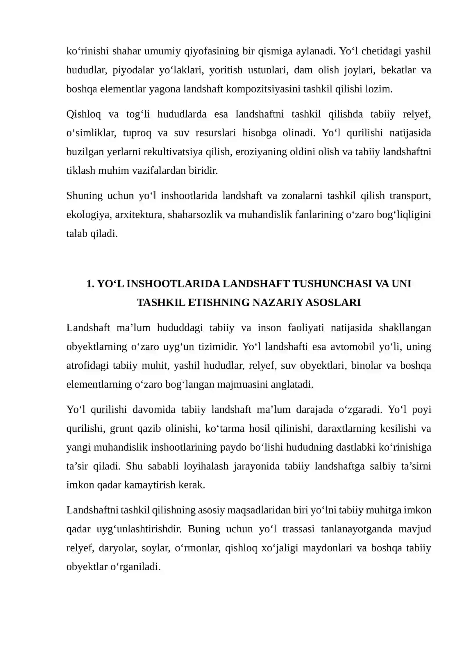 YO‘L INSHOOTLARIDA LANDSHAFT VA ZONALARNI TASHKIL QILISHNING AHAMIYATI 3