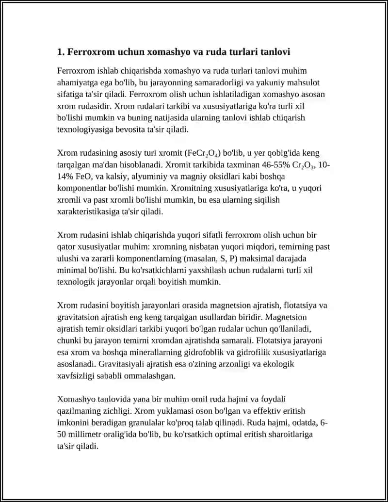 FERROXROM ISHLAB CHIQARISH TEXNOLOGIYASI 3