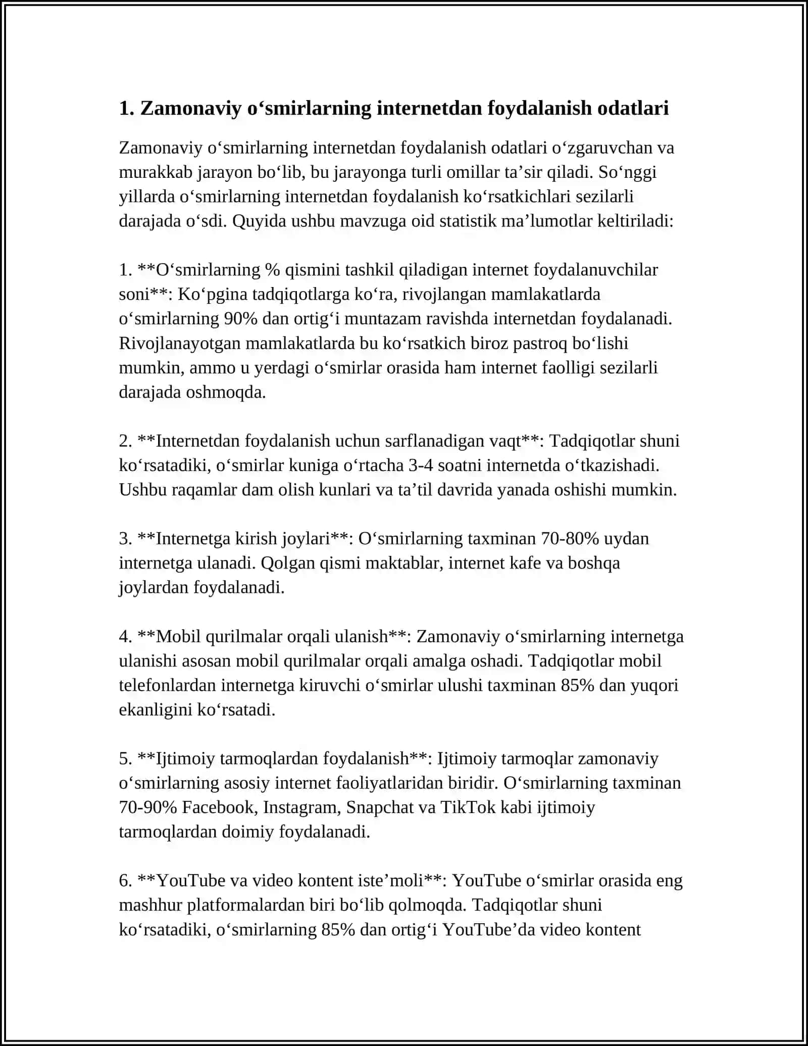 ZAMONAVIY OʻSMIRLAR VA INTERNETGA TOBELIK 3