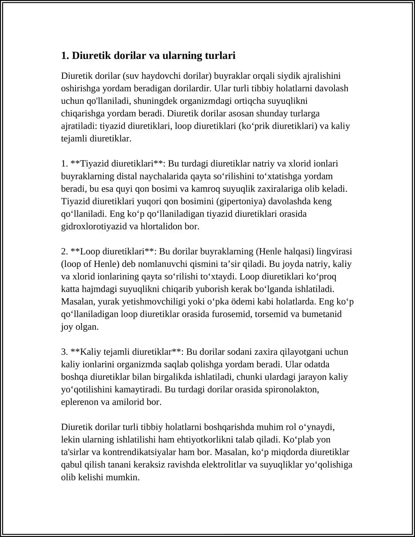 DIURETIK DORI VOSITALARINING KLINIK FARMAKALOGIYASI 3