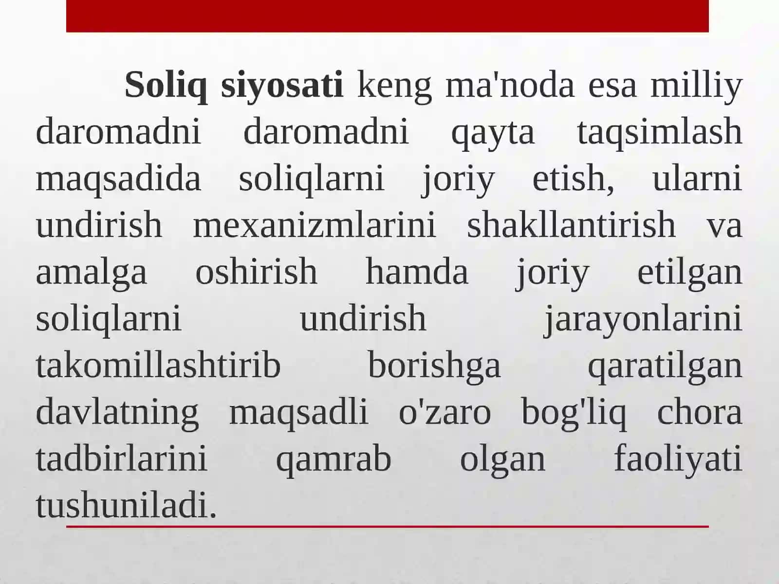 Oʻzbekiston Respublikasi soliq siyosatini takomillashtirish kontseptsiyasining mazmun-mohiyati va ustuvoryoʻnalishlari 3