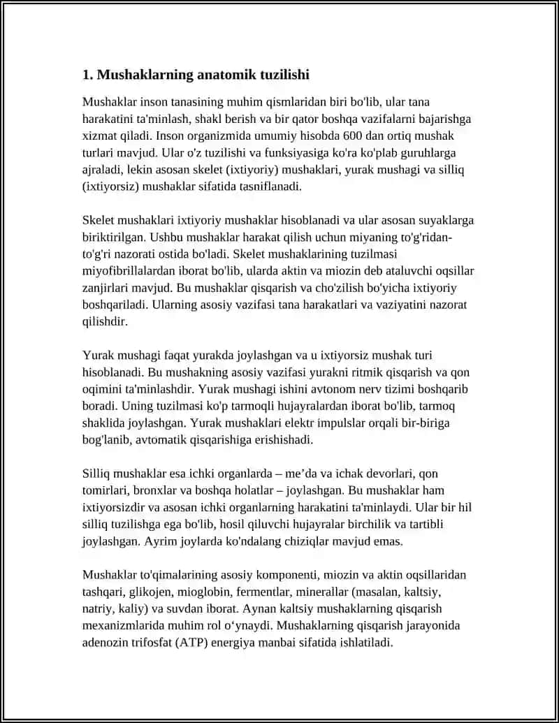 MUSHAKLARNING ISHI VA BIOMEXANIKASI. LESGAFT MUSHAKLAR TO'G'RISIDA TA'LIMOTI 3