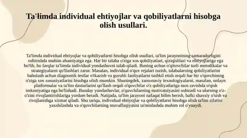 Innovatsion yondashuv konseptsiyasi va ta'limda diferensiya yondashuvi 3