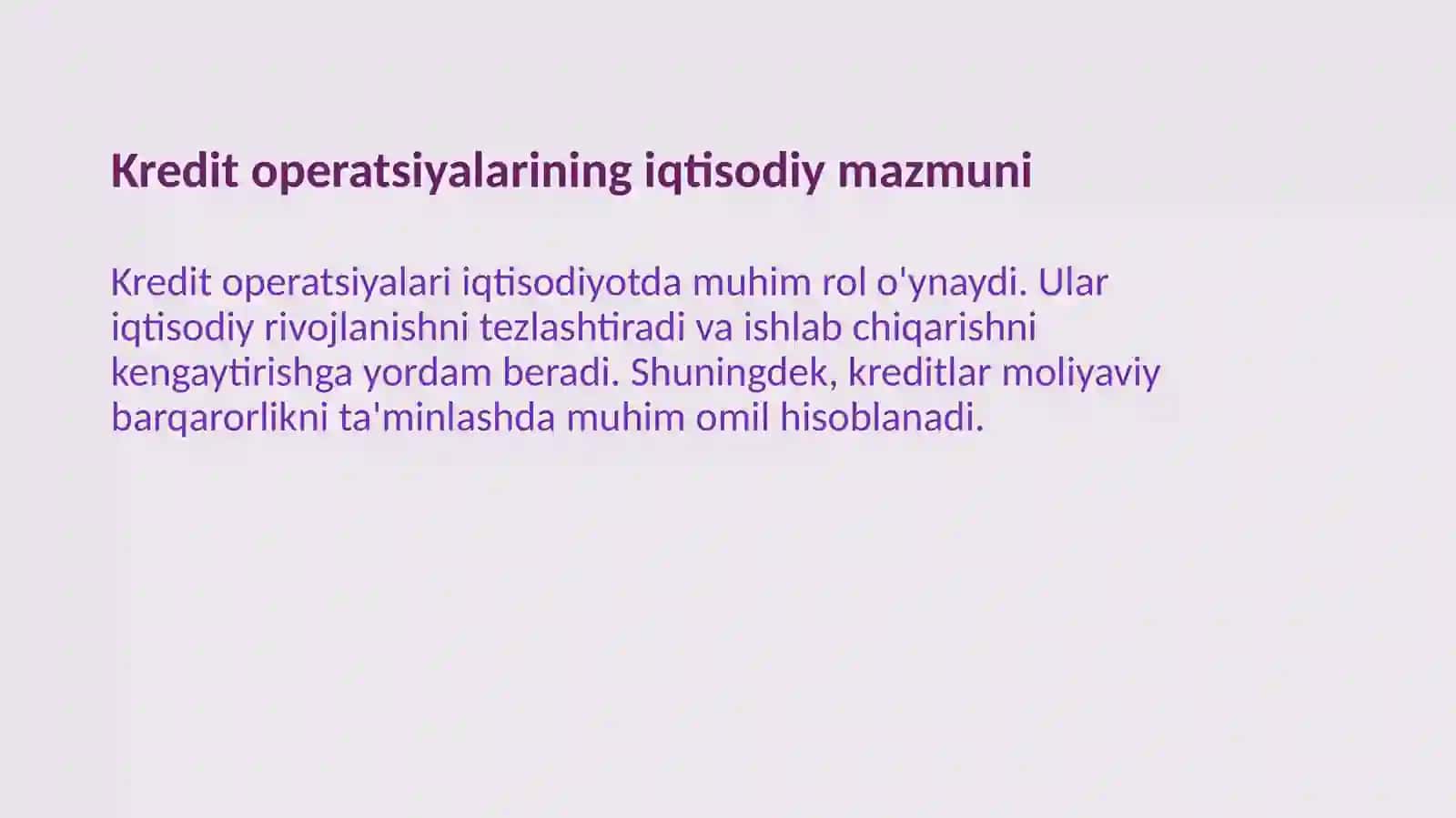 Kredit operatsiyalarinirasmiylashtirish tartibi, ularni hisobga olishning auditi, uning oʻtkazilish tartibi 3