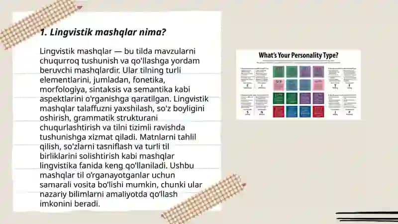 Lingvistik mashqlar va ularning turlari 3