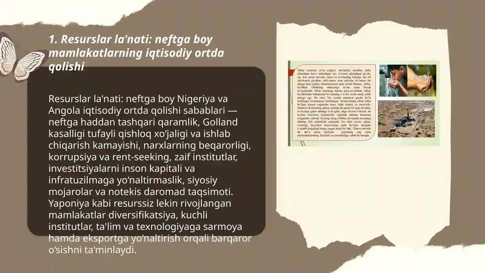 Tabiiy boyliklar: nega ba'zilar rivojlanib,ba'zilar qashshoqlikga botmoqda? 3