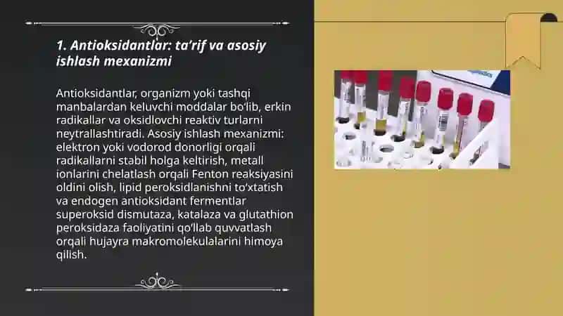 Antioksidantlar: taʼrif va asosiy ishlash mexanizmi 3