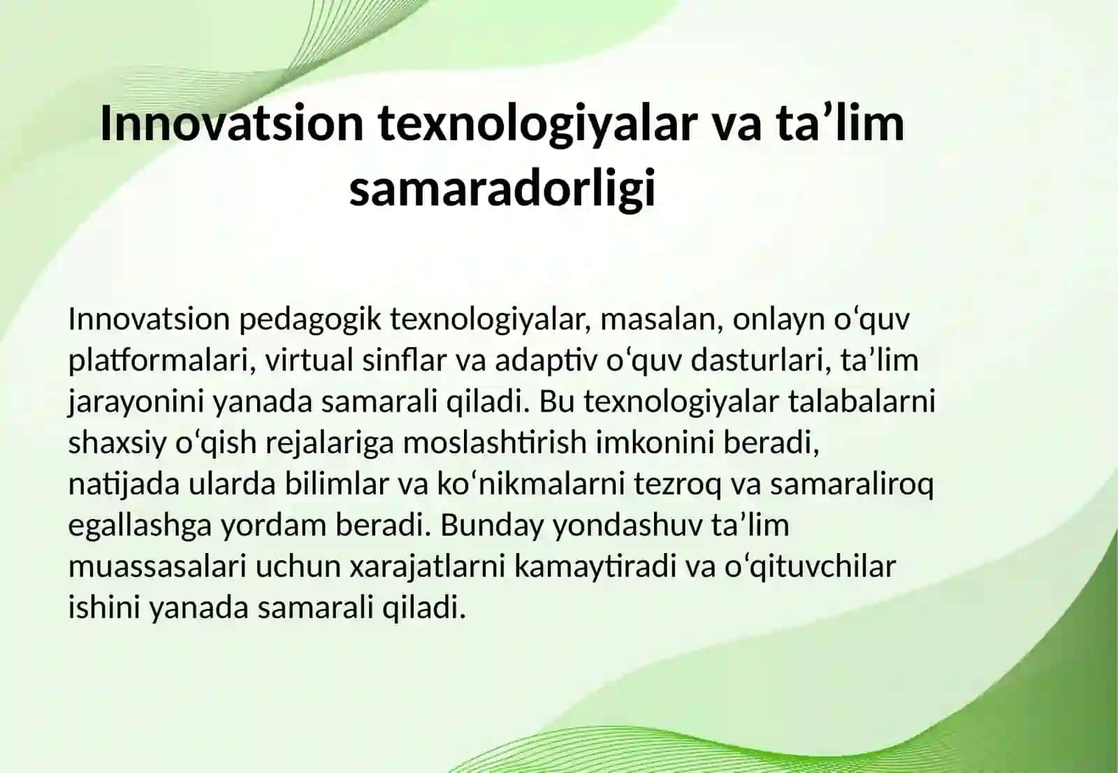 Uzluksiz ta’limda innovatsion pedagogik texnologiyalarning iqtisodiy samarasi 3