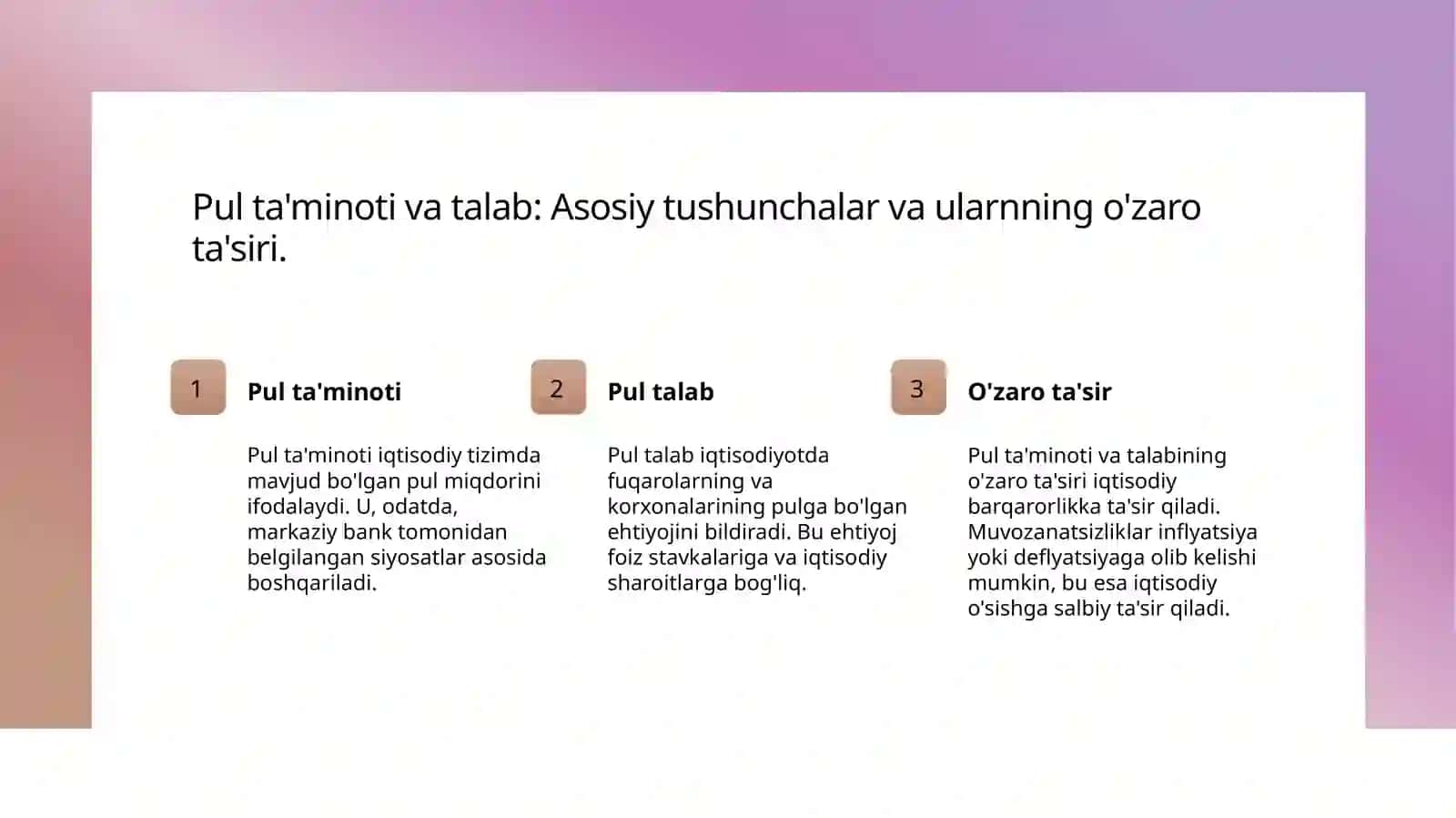 Pul bozorida muvozanat 3