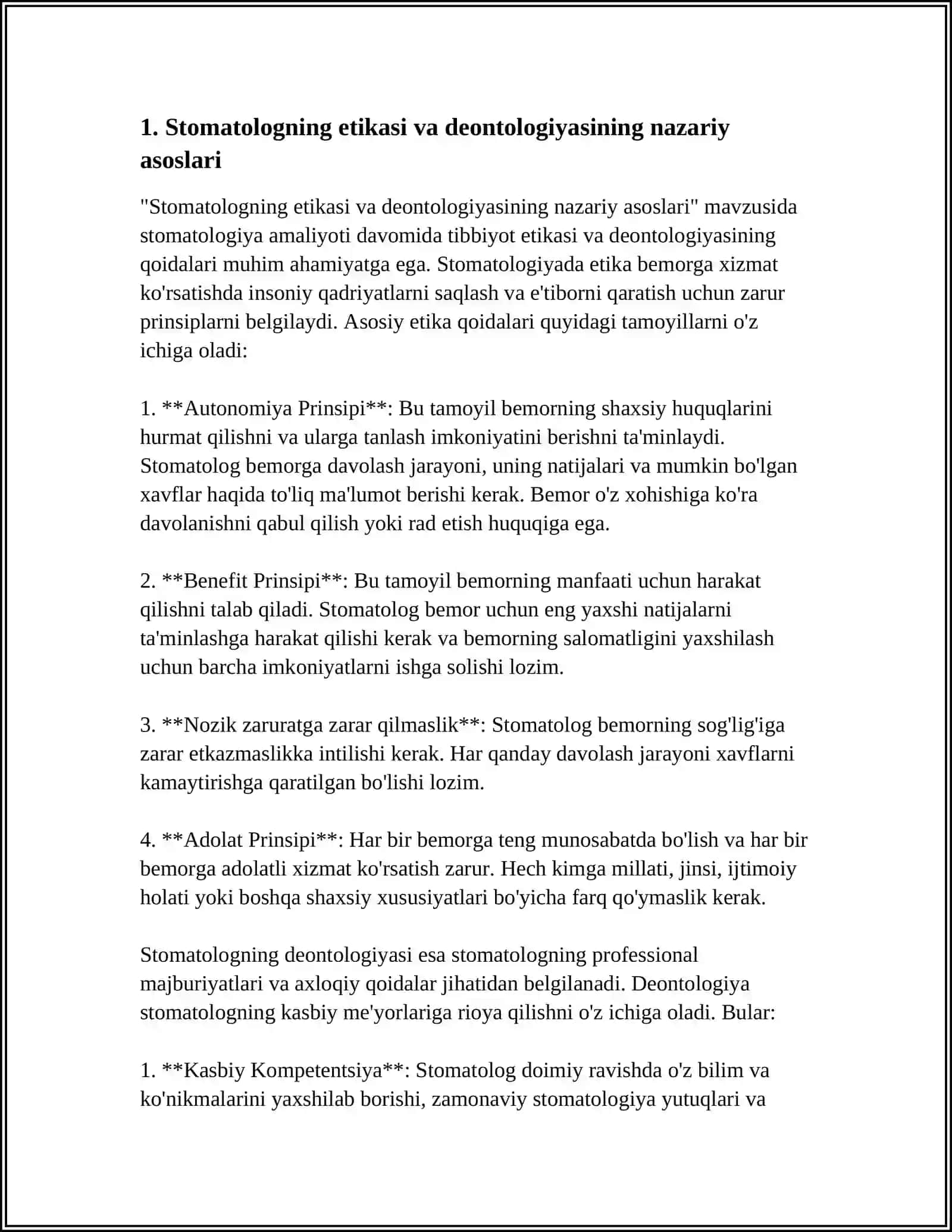 VRACH STOMATOLOGINING ETIKASI VA DIANTOLOGIYASI 3