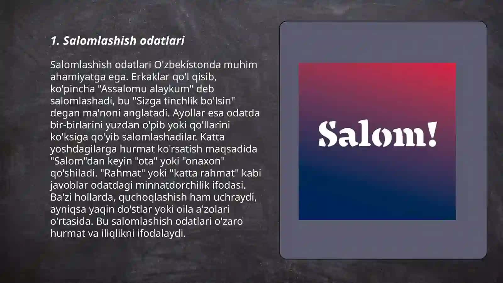 Salomlashish odatlari 3