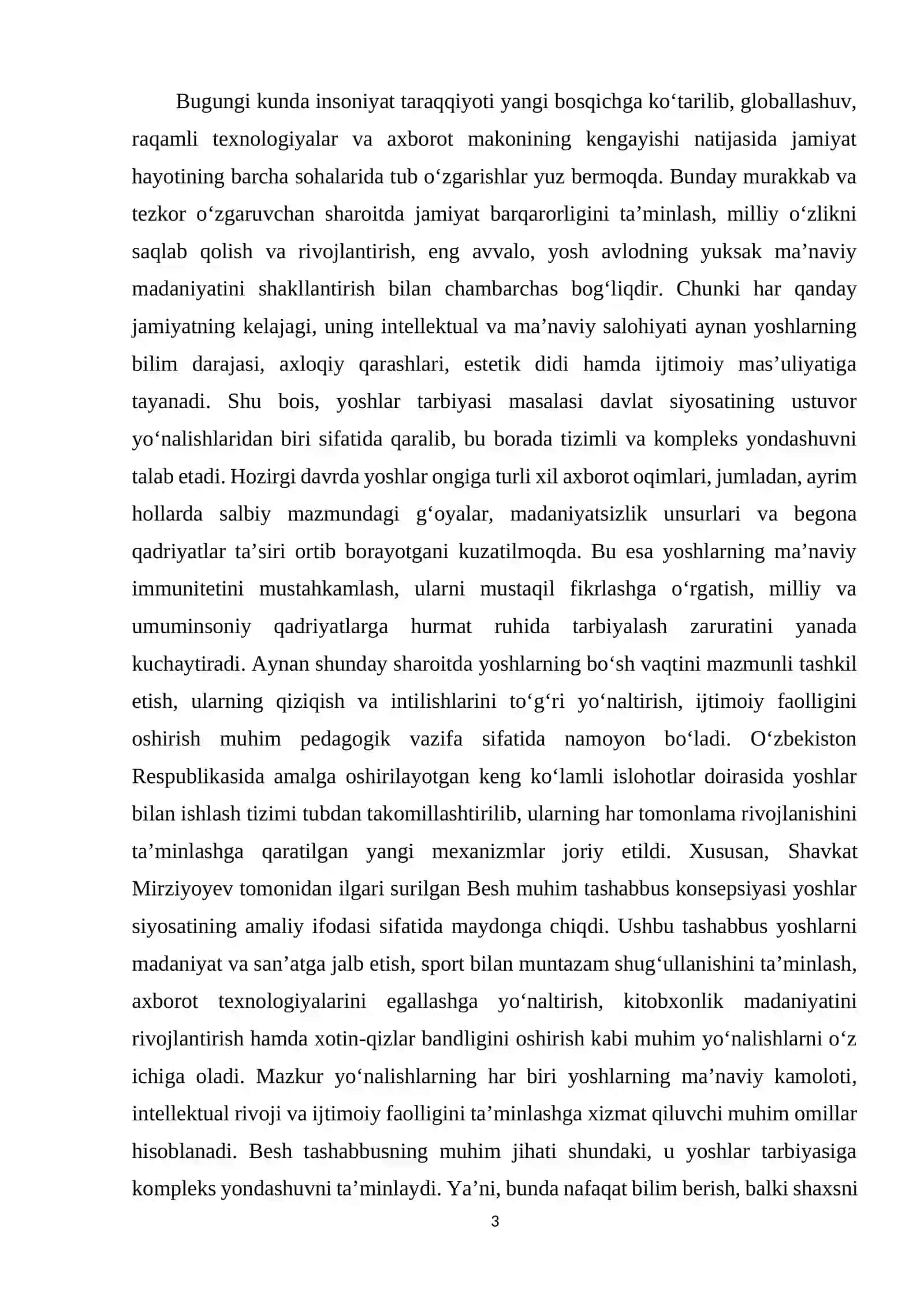 Besh tashabbus va uning yuksak ma’naviy madaniyatni ta’minlashdagi o’rni 3