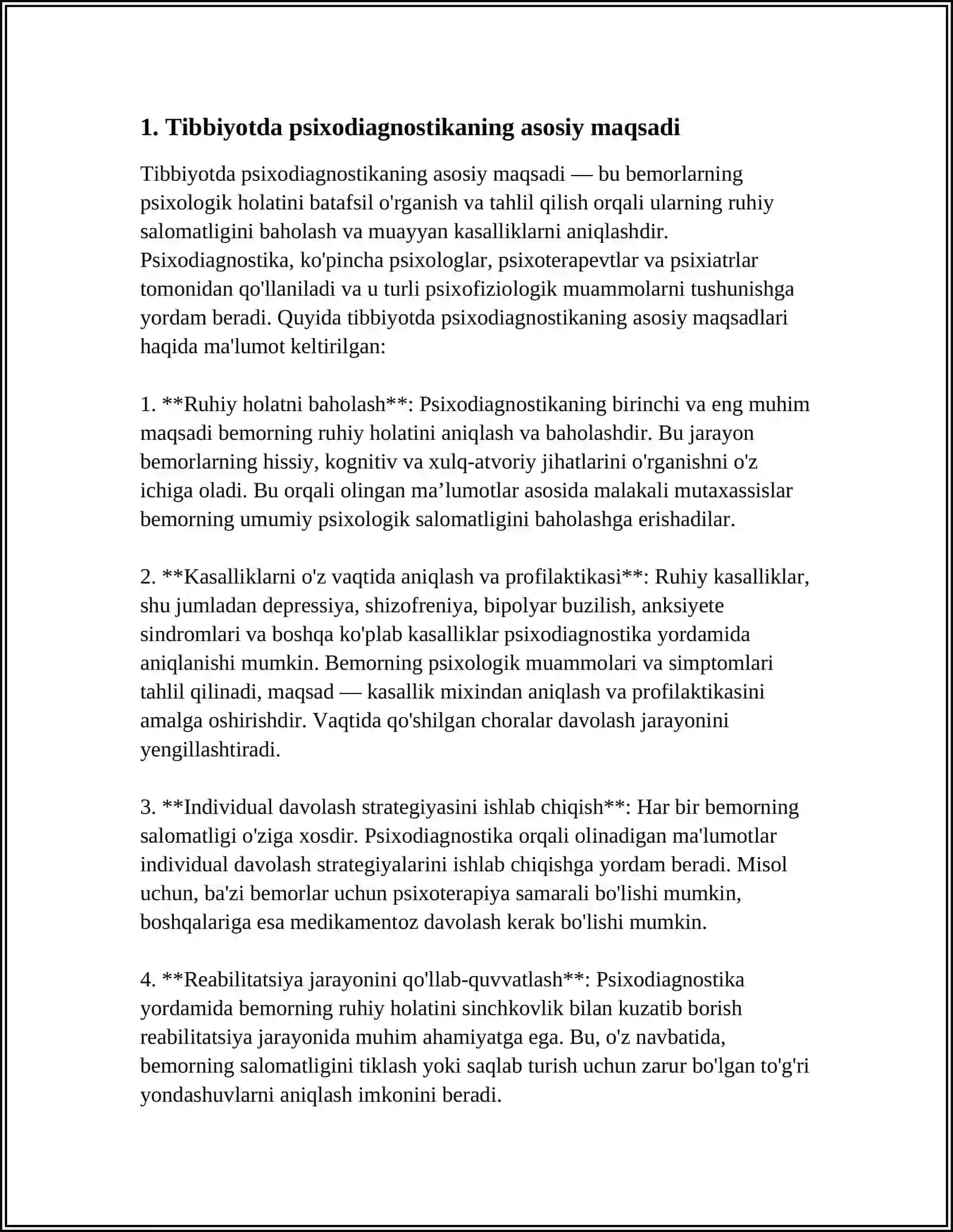 TIBBIYOTDA TIBBIY PSIXODIAGNOSTIKANING ZARURATI 3