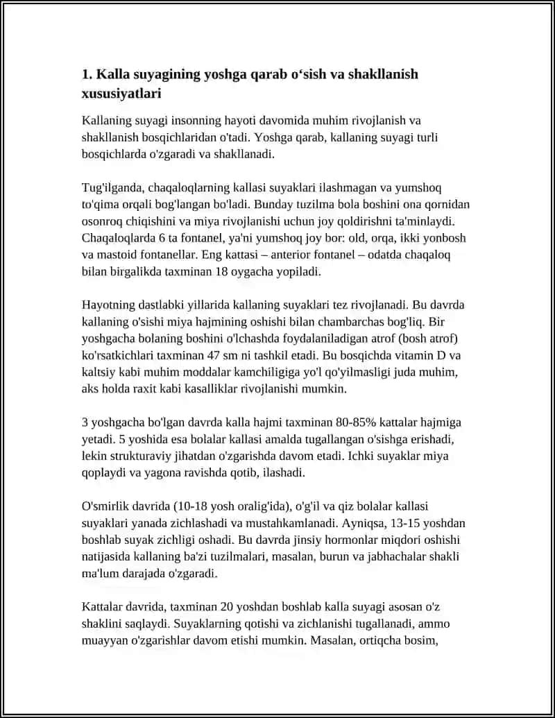 KALLA SUYAGINING YOSH VA JINSGA NISBATAN XUSUSIYATLARI, RIVOJLANISH ANOMALIYALARI 3
