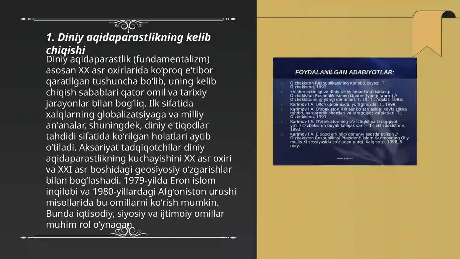 Diniy aqidaparastlik, ekstremizm paydo bo’lishining ijtimoiy-tarixi zaminlari va rivojlanishi 3