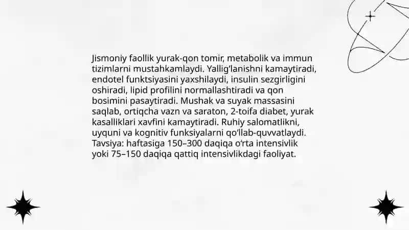 Jismoniy faollik - kasalliklarning oldini olishning muhim omili sifatida 3