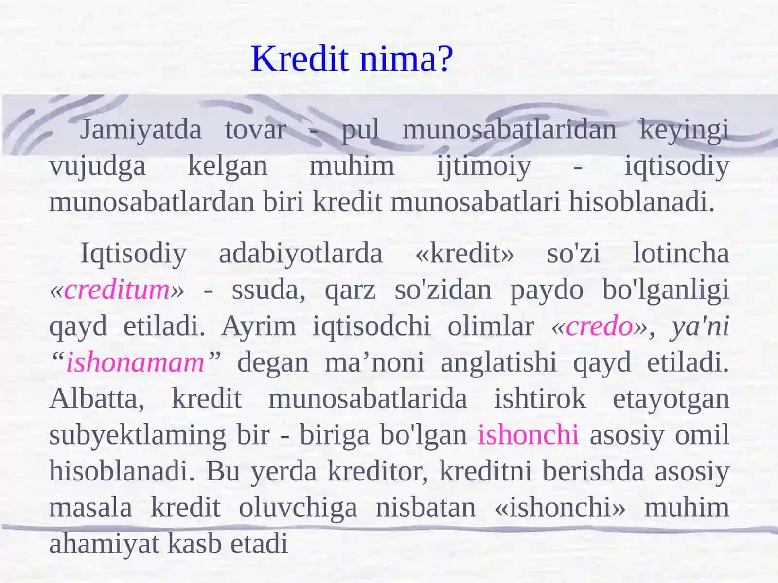 Kredit va uning мazмuni 3